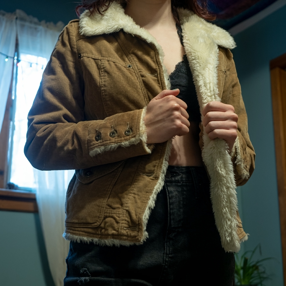 Vintage Faux Fur Corduroy Coat